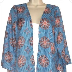 NWT Forever 21 Contemporary Womens Open Front 3/4 Sleeve Cardigan Lined Blue.